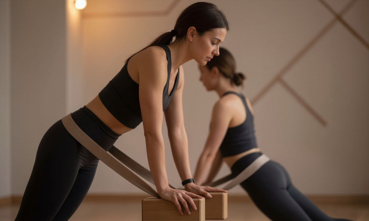 Private yoga instruction with props