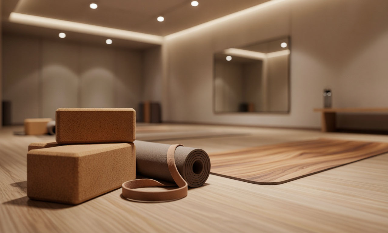 Yoga props and studio details