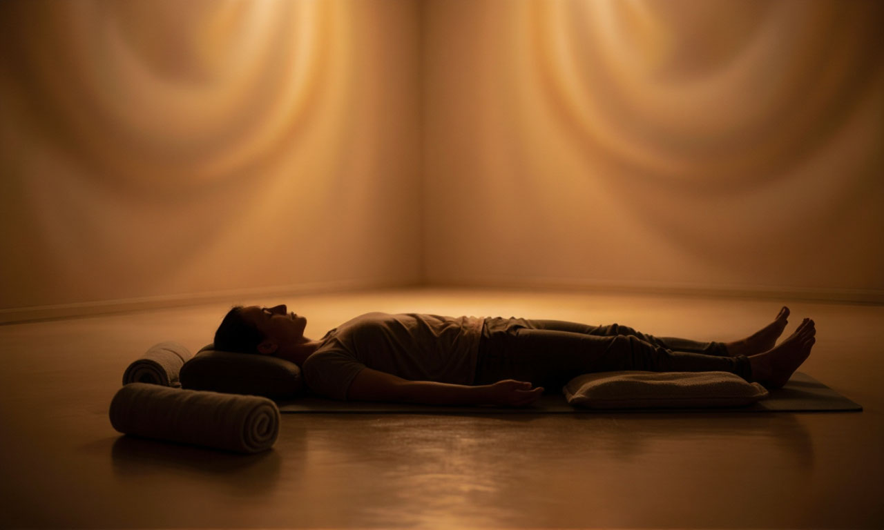 Restorative yoga with props